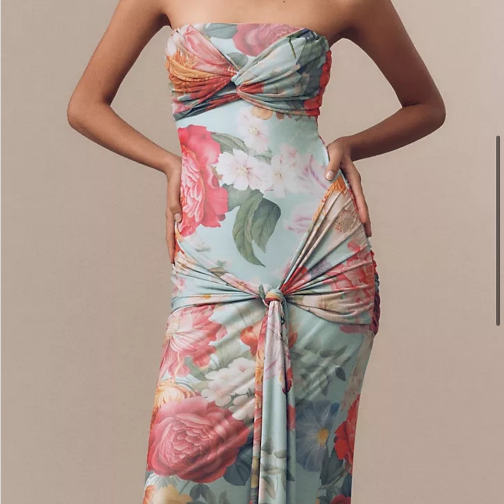 Anthropologie Strapless Drop-Waist Maxi Dress